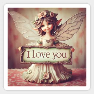 Valentine I Love You Pixie Fairy Sticker